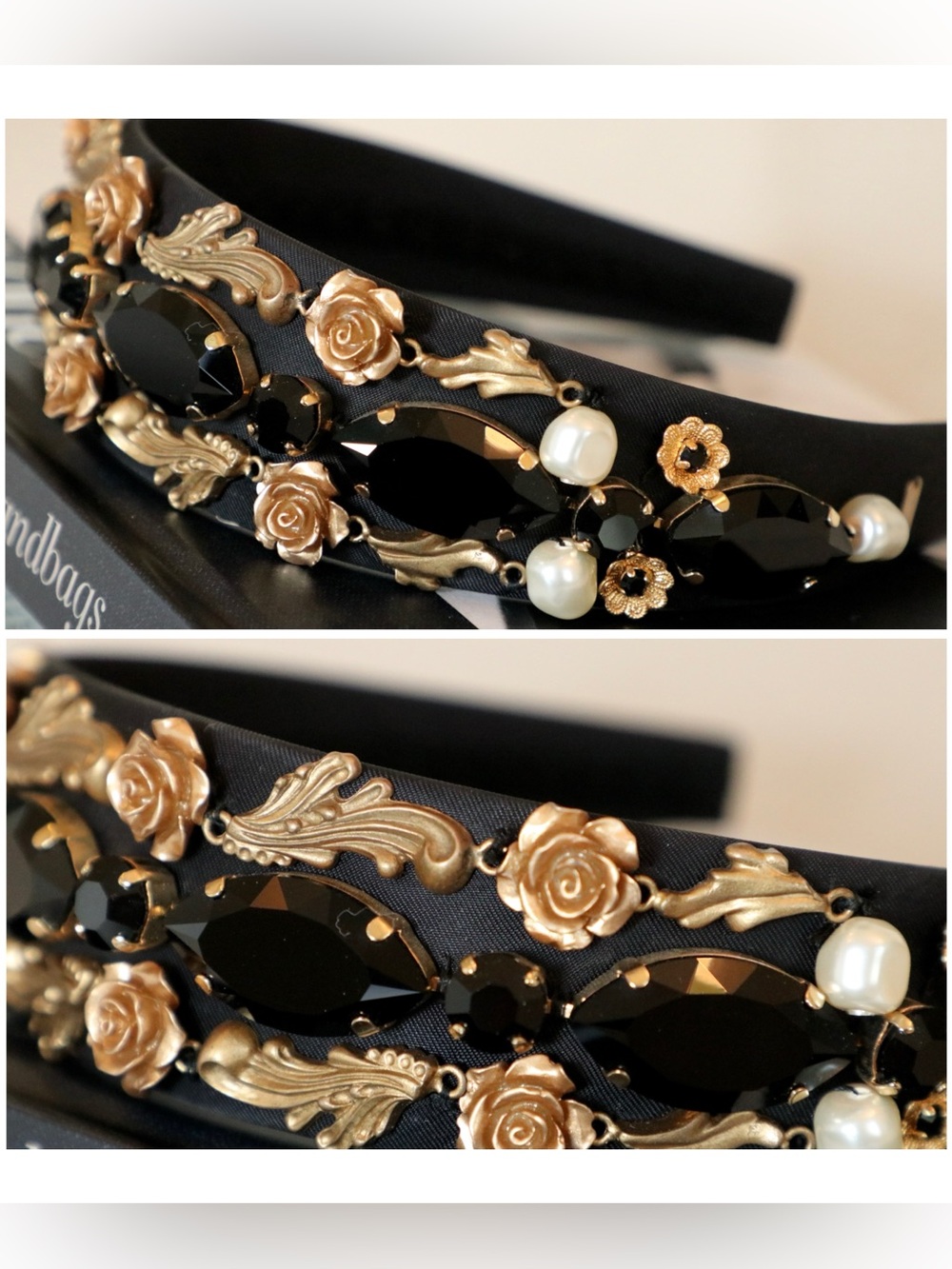DOLCE & GABBANA Pearl Rose Embellished Headband - Picture 15 of 16